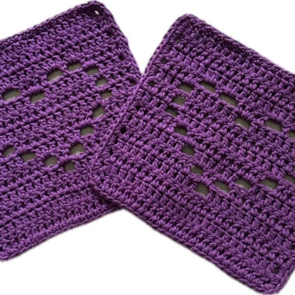 Crochet Washcloths Dishcloths with Hearts Handmade by Seller - 100% Cotton - Picture 3 of 8